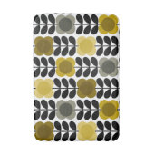 Retro Vrolijke Vlek Bloemen Stem, Geel Grijs Badmat (Voorkant Verticaal)