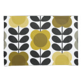 Retro Vrolijke Vlek Bloemen Stem, Geel Grijs Kussensloop (Voorkant-Rechts)