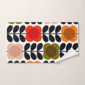 Retro Vrolijke Vlek Bloemen Stem, Tomaat Roze Bad Handdoek (Handdoek)