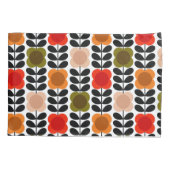 Retro Vrolijke Vlek Bloemen Stem, Tomaat Roze Kussensloop (Achterkant-Links)