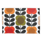 Retro Vrolijke Vlek Bloemen Stem, Tomaat Roze Kussensloop (Voorkant-Links)