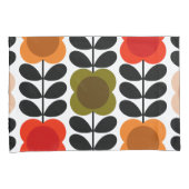 Retro Vrolijke Vlek Bloemen Stem, Tomaat Roze Kussensloop (Voorkant-Rechts)