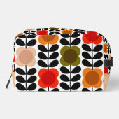 Retro Vrolijke Vlek Bloemen Stem, Tomaat Roze Toilettasje (Achterkant)