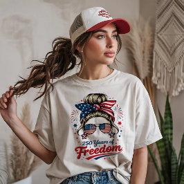 Retro Vrouw 250 Jaar Vrijheid Tri-Blend Shirt