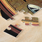 Retro Vrouw aan het strand een Mode Magazine lezen Legpuzzel (Zijkant)