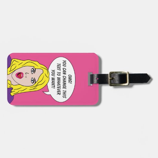 RETRO VROUW aangepaste bagagelabels (Voorkant horizontaal)