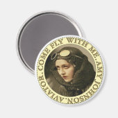 Retro Vrouw Aviator Magneet (Voorkant / Achterkant)