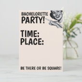 RETRO VROUW BACHELORETTE FUNNY party INVITATION Kaart (Staand voorkant)