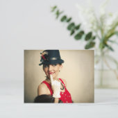  retro vrouw briefkaart (Staand voorkant)