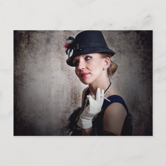  retro vrouw briefkaart (Voorkant)