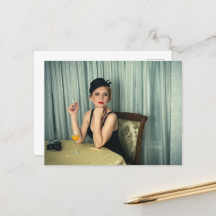 Retro  vrouw briefkaart