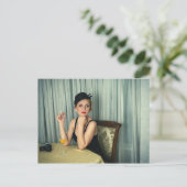 Retro  vrouw briefkaart (Staand voorkant)