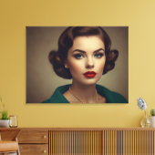 retro vrouw canvas afdruk (Insitu (Woonkamer))