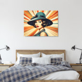  retro vrouw canvas afdruk (Insitu (Slaapkamer))