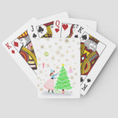  Retro Vrouw Decoreren Kerstboom Pokerkaarten (Achterkant)