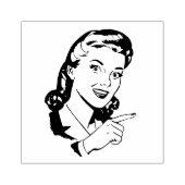 RETRO VROUW DIE RUBBER STEMPEL WIJZEN (Afrduk)