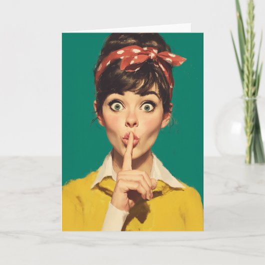 Retro Vrouw die Stil is Kaart (Voorkant)