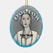 Retro vrouw dokter keramisch ornament (Rechts)