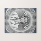 Retro vrouw dokter legpuzzel (Horizontaal)