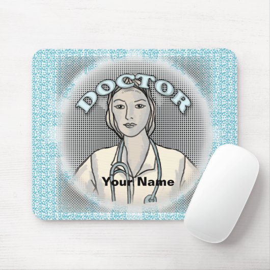 Retro vrouw dokter muismat (Met muis)