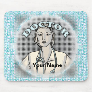 Retro vrouw dokter muismat