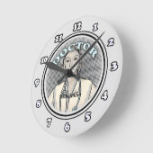Retro vrouw dokter ronde klok (Hoek)