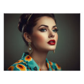  retro vrouw foto afdruk (Voorkant)