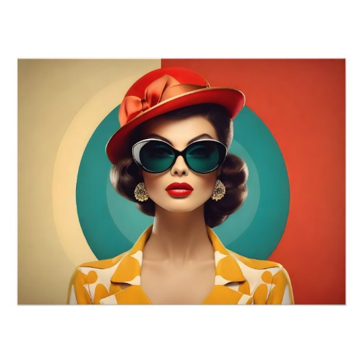 retro vrouw foto afdruk (Voorkant)