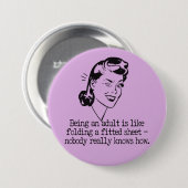 Retro Vrouw Grappige Quote Knop Ronde Button 7,6 Cm (Voorkant /achterkant)