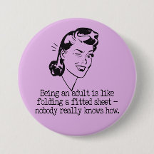 Retro Vrouw Grappige Quote Knop