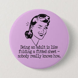 Retro Vrouw Grappige Quote Knop Ronde Button 7,6 Cm