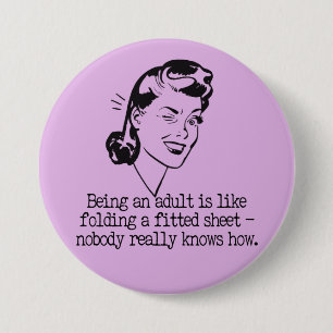 Retro Vrouw Grappige Quote Knop Ronde Button 7,6 Cm