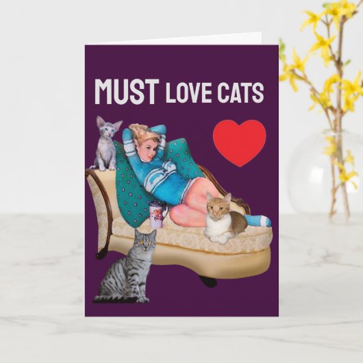 RETRO VROUW (HUISVROUW) CAT-VANGSTBLANK IN KAART (Gele Bloem)