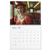  retro vrouw in de trein kalender (Feb 2027)