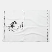 Retro vrouw in Martini Glass Bar Theedoek (Horizontaal)