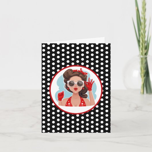 Retro Vrouw Kaart (Voorkant)