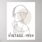 Retro vrouw lijn art poster (Voorkant)