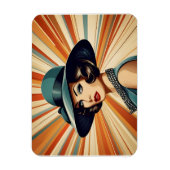  retro vrouw magneet (Verticaal)
