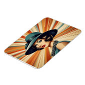  retro vrouw magneet (Linkerzijde)