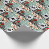 Retro Vrouw Met Een Hulp Gezocht Wasserijteken Cadeaupapier (Hoek)