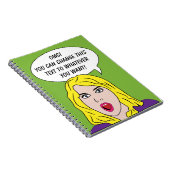 RETRO VROUW met JOUW TEKST aangepast notitieboek (Rechterzijde)