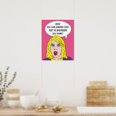 RETRO VROUW met JOUW TEKST aangepast poster (Keuken)