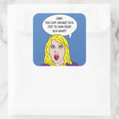 RETRO VROUW met JOUW TEKST aangepaste stickers (Tas)