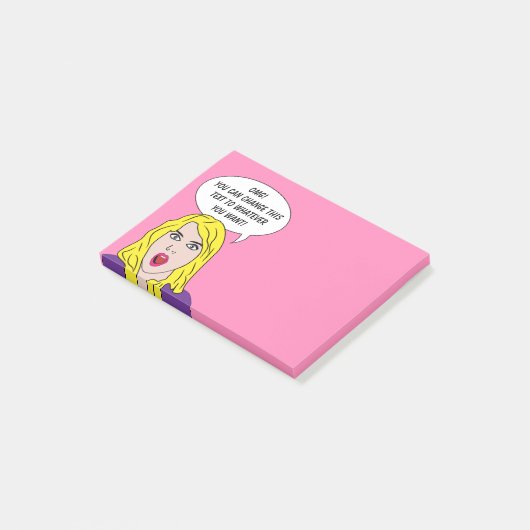 RETRO VROUW met JOUW TEKST douane Post-it nota's Post-it® Notes (Schuin)
