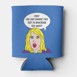 RETRO VROUW met JOUW TEKST koelbox Blikjeskoeler