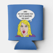 RETRO VROUW met JOUW TEKST koelbox Blikjeskoeler (Achterkant)