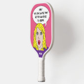 RETRO-VROUW met JOUW TEKST op maat Pickleball Paddle (Links)