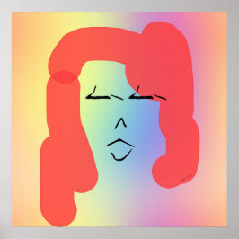 Retro vrouw met rood haar Poster