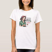 Retro vrouw met sarcastisch recept t-shirt (Voorkant)