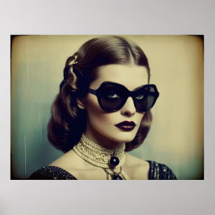 Retro vrouw met stijl poster